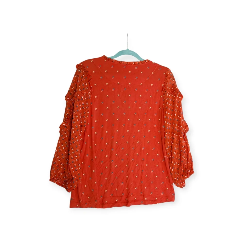Anthropologie Maeve Jacquin Peasant Blouse Top Size LARGE - Picture 5 of 8